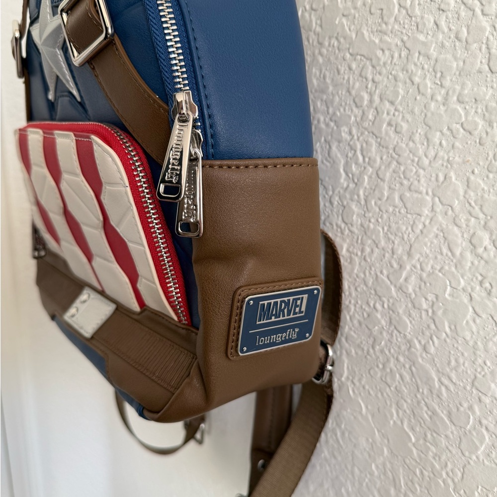 RARE Loungefly Marvel Captain America Cosplay Mini Backpack Avengers Shield Bag - Picture 6 of 12